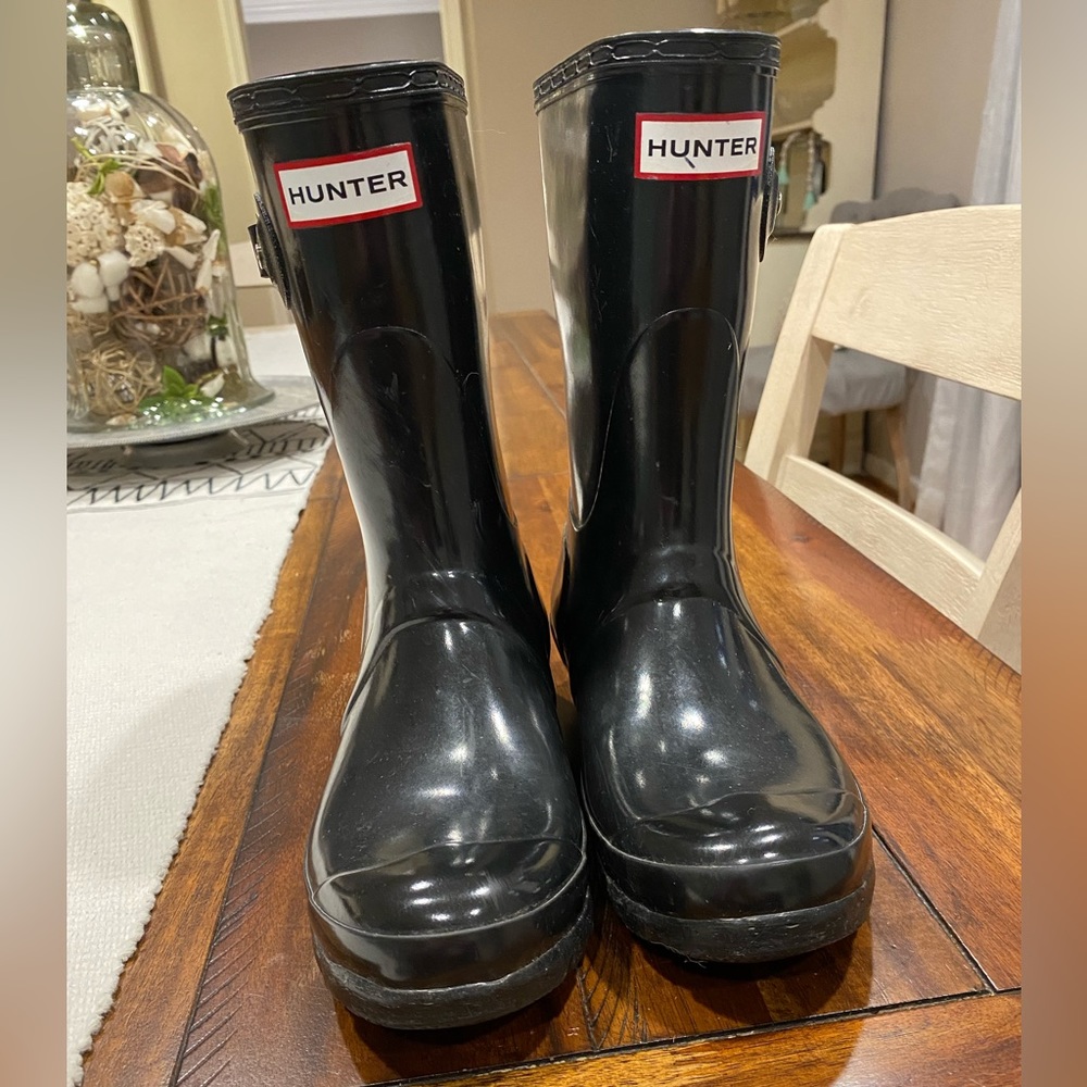 Hunter gloss black rain boot